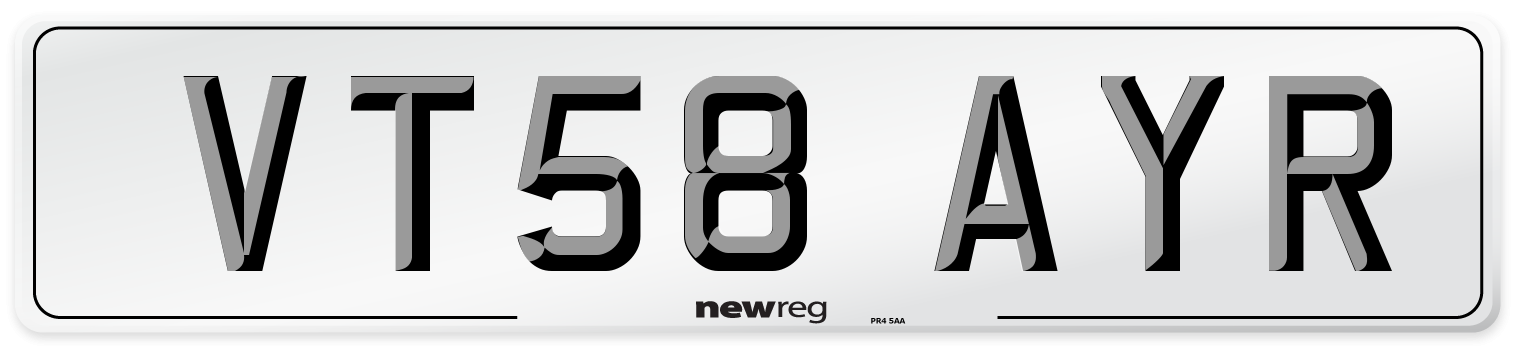 VT58 AYR Number Plate from New Reg
